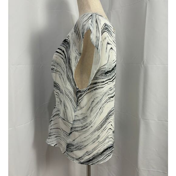 NWT Calvin Klein Marbled Twist Front Sleeveless Blouse - L - Picture 3 of 5